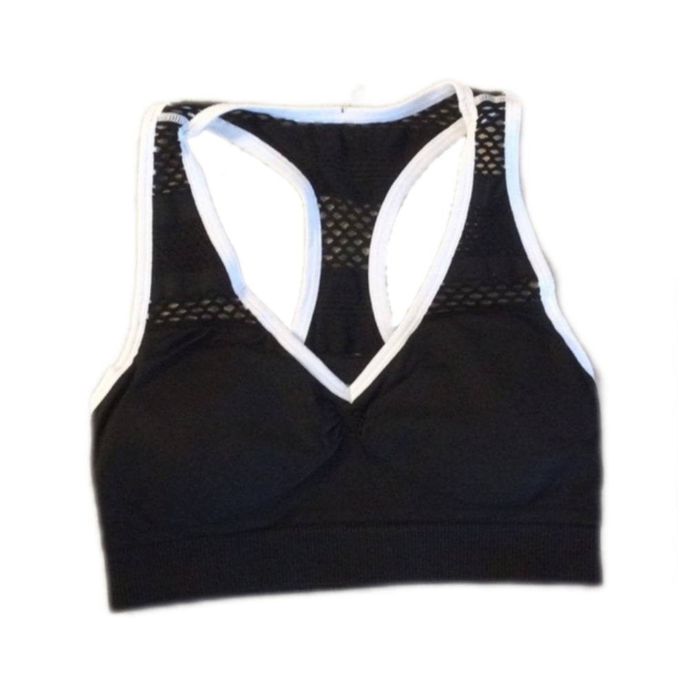 Avocado Activewear Mesh Racerback Black Sports Bra S/M